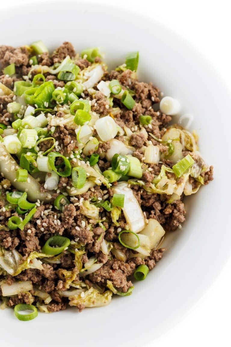 Ground beef and cabbage stir fry